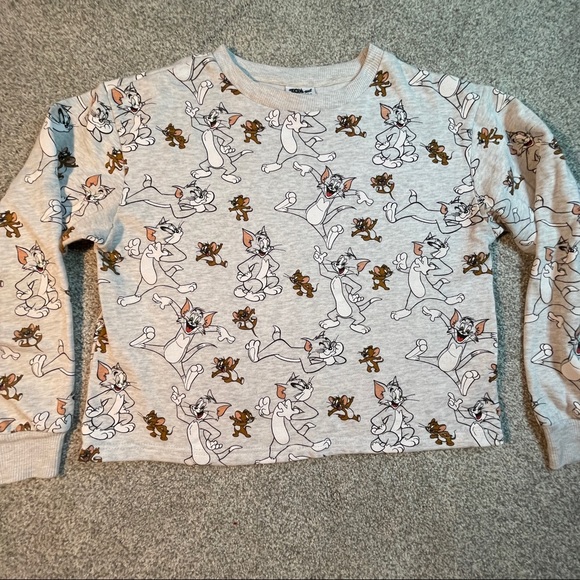 Tom and Jerry Graphic Cartoon Crewneck Sweatshirt Size M - Picture 1 of 5